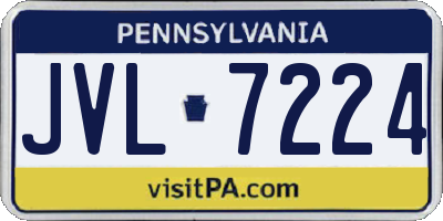 PA license plate JVL7224