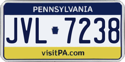 PA license plate JVL7238