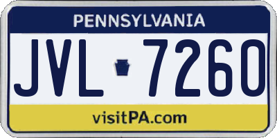PA license plate JVL7260
