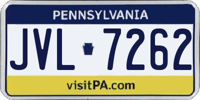 PA license plate JVL7262