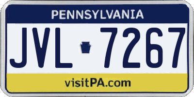 PA license plate JVL7267