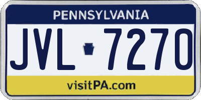 PA license plate JVL7270