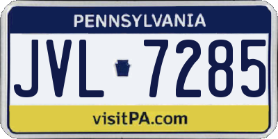PA license plate JVL7285