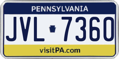 PA license plate JVL7360