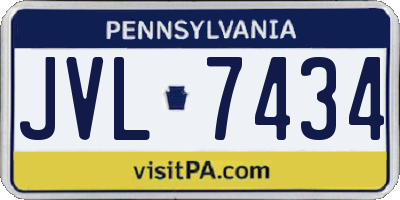 PA license plate JVL7434