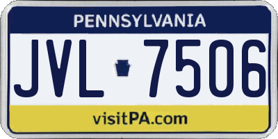 PA license plate JVL7506