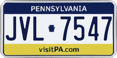 PA license plate JVL7547