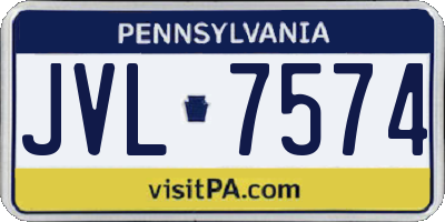 PA license plate JVL7574