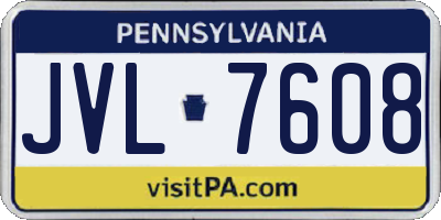 PA license plate JVL7608