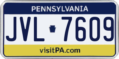 PA license plate JVL7609
