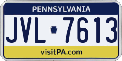 PA license plate JVL7613
