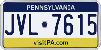 PA license plate JVL7615