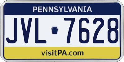 PA license plate JVL7628