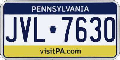 PA license plate JVL7630