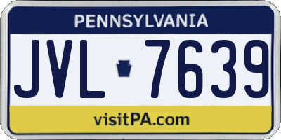 PA license plate JVL7639