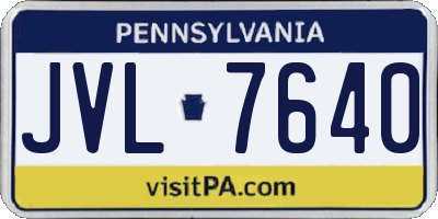 PA license plate JVL7640