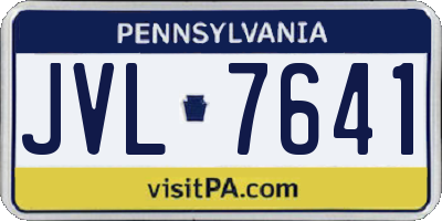 PA license plate JVL7641