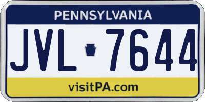PA license plate JVL7644