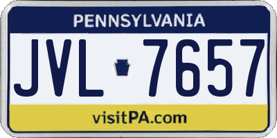 PA license plate JVL7657