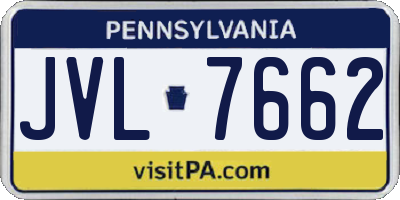 PA license plate JVL7662