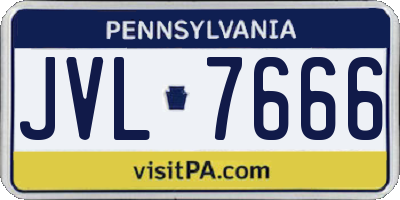 PA license plate JVL7666