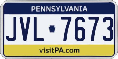 PA license plate JVL7673