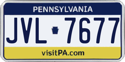 PA license plate JVL7677