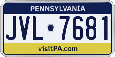 PA license plate JVL7681