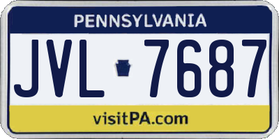 PA license plate JVL7687