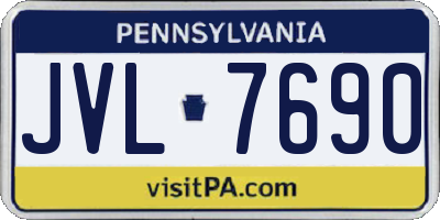 PA license plate JVL7690