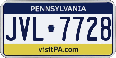 PA license plate JVL7728