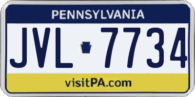 PA license plate JVL7734