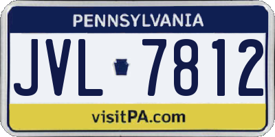 PA license plate JVL7812