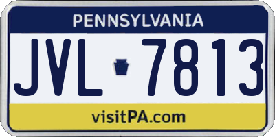 PA license plate JVL7813