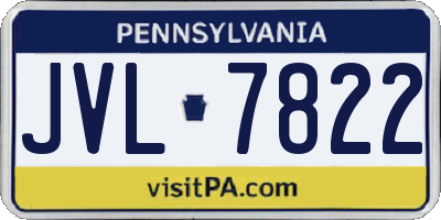PA license plate JVL7822