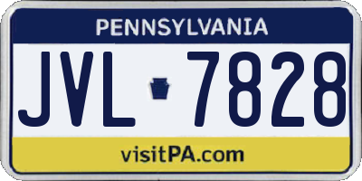 PA license plate JVL7828