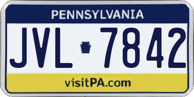 PA license plate JVL7842
