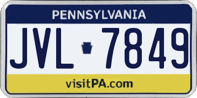 PA license plate JVL7849