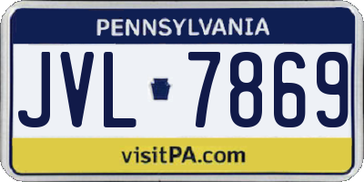PA license plate JVL7869