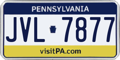 PA license plate JVL7877