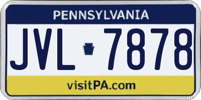 PA license plate JVL7878