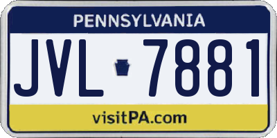 PA license plate JVL7881