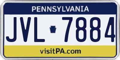PA license plate JVL7884
