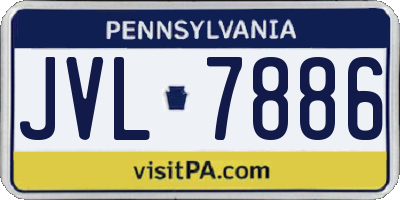 PA license plate JVL7886