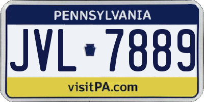 PA license plate JVL7889