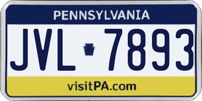 PA license plate JVL7893
