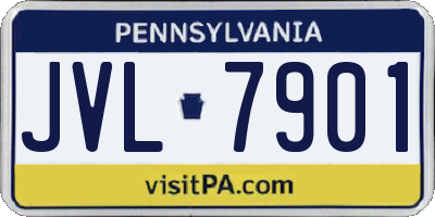 PA license plate JVL7901