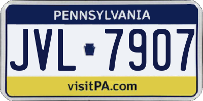 PA license plate JVL7907