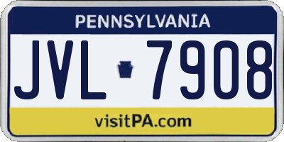 PA license plate JVL7908