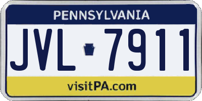 PA license plate JVL7911